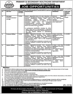 Lahore Department Primary & Secondary Healthcare Jobs 16th November 2017 The Nation Newspapers