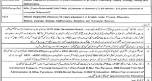Sialkot District Education Authority, Educators and AEO’s 2076 Jobs 26 December 2017 Express Newspaper