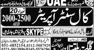 Call Center Operator UAE Jobs Express Newspaper 23 January 2018