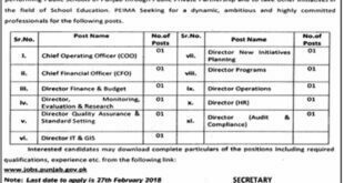 Education Initiative Management Authority Govt. of Punjab 11 Jobs 06th February 2018 Daily Jang Newspaper