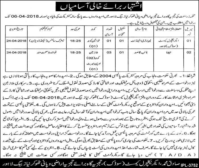 Agriculture Department Punjab 04 Jobs Daily Express Newspaper 27 March 2018