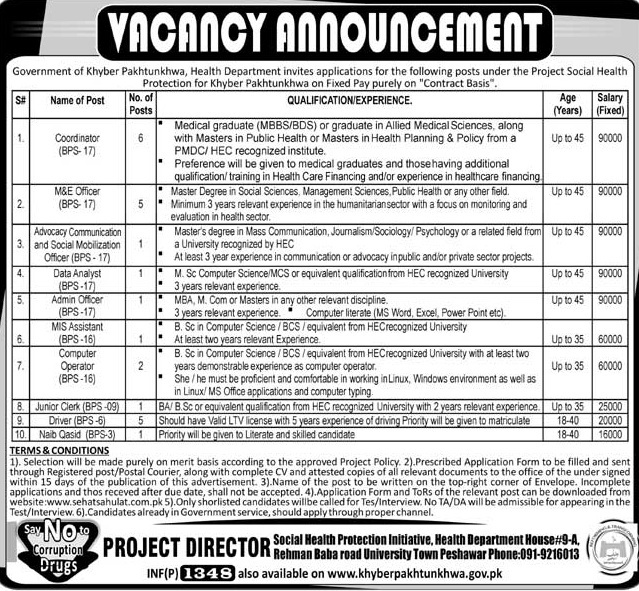 Health Department Khyber Pakhtunkhwa New Jobs Daily Aaj Newspaper 27 March 2018