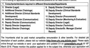 Punjab Healthcare Commission New Jobs 02nd March 2018 Daily Jang Newspaper