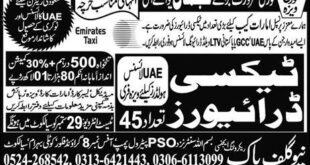 Taxi Driver Jobs UAE Express Newspaper 20 September 2018
