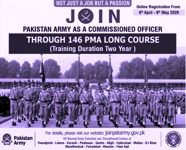 Join Pak Army PMA Long Course 146 Pakistan Army Jobs 2020