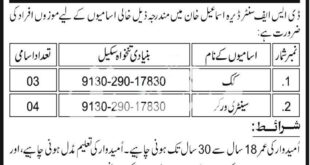 Find DSF Center PakArmy Dera Ismail Khan Cook, Sanitary & Worker Jobs 2021 in Express Newspaper online. Last date to apply is 15 Mar 2021.
